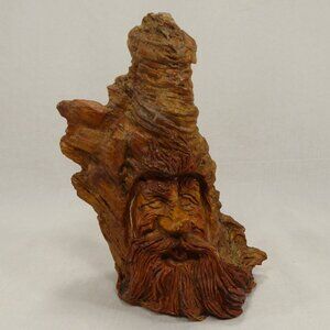 Vintage Cast Art Ken Alber Wood Spirit Wizard Faux Driftwood Face Resin Figurine